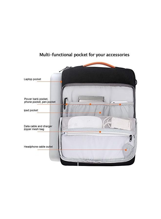 	Acoki حقيبة كتف للكمبيوتر المحمول مقاس 13-14.1 بوصة لجهاز MacBook Air مقاس 13.3 بوصة، وجهاز MacBook Pro Retina مقاس 13 بوصة، وحقيبة كمبيوتر محمول متقاطعة للجسم، لجهاز iPad Pro 2020 مقاس 11 بوصة، - Image 4