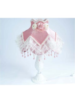 Netten Evime 1 Pink Flower Decorated Lampshade Pink Classic Fabric  - Image 1