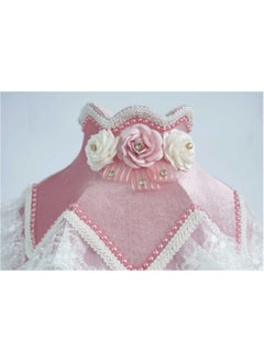 Netten Evime 1 Pink Flower Decorated Lampshade Pink Classic Fabric  - Image 3