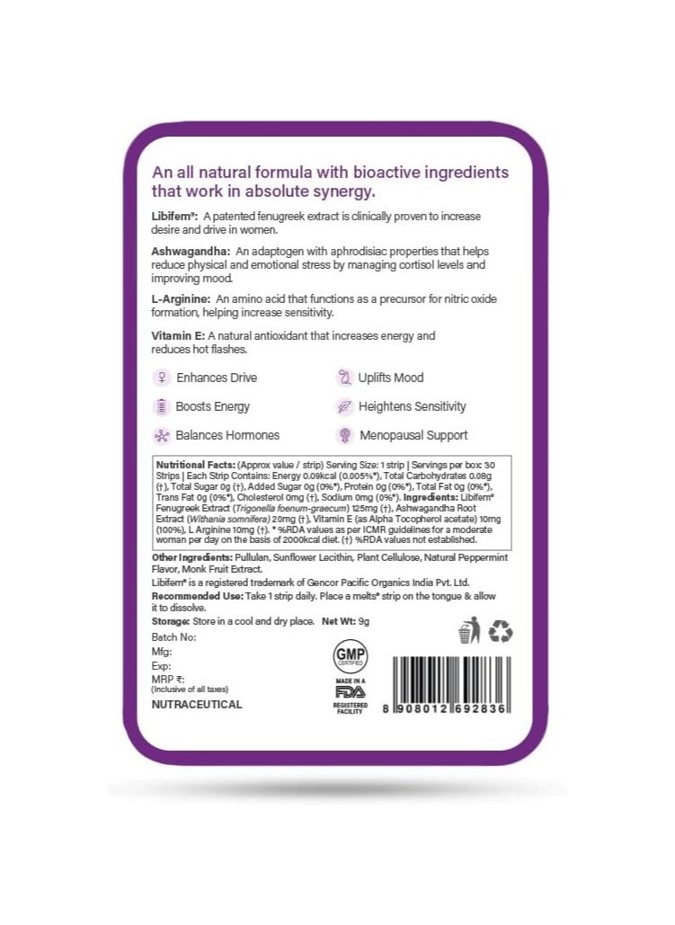 WELLBEING NUTRITION Wellbeing Nutrition Melts Her Desire 30 Oral Strips  - Image 4