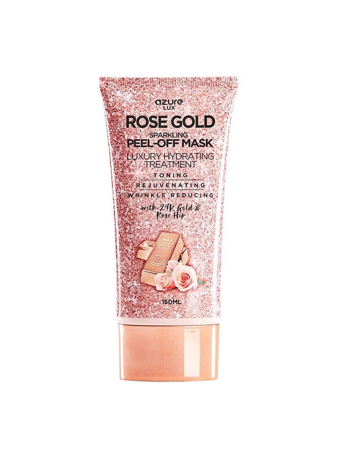 Azure Cosmetics قناع الوجه المرطب والمقشر من Azure Rose Gold، مضاد للشيخوخة، مجدد ومنشط، يزيل الرؤوس السوداء والأوساخ والزيوت مع ذهب عيار 24 قيراطًا وزيت ثمر الورد للعناية بالبشرة، صنع في كوريا، 150 مل / 5.07 أونصة سائلة. - Image 2