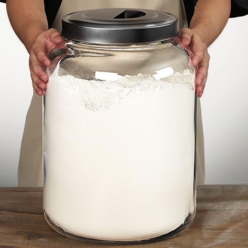 Daitouge Large Glass Jars with Lids, 5.5 Gallon (21000 ML) Glass Canisters - Super Wide Mouth Glass Jar Heavy Duty Glass Storage Jars with Lid for Storing Flour, Rice, Set of 1 - Image 1