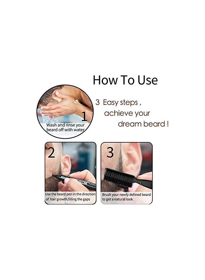 amazing.EGP Beard Filler Pen for Men - Water and Sweat Resistant, Long Lasting - Beard Filler Pen with Small Brush Creates a Natural-Looking Beard, Mustache and Eyebrows - Image 5