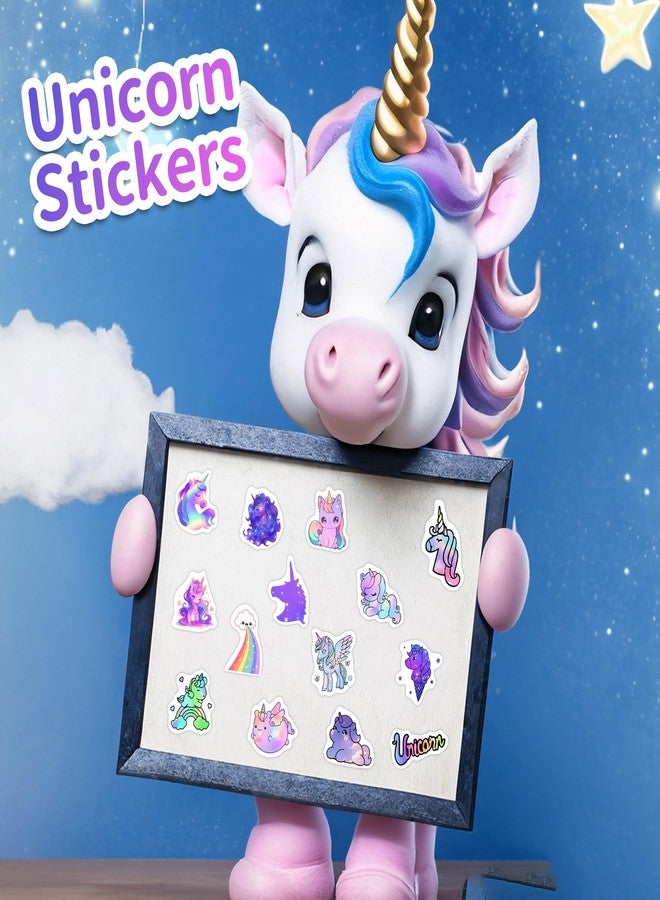 Robmoda Holographic Unicorns Water Bottle Kids Stickers, 70 Pcs Animal Vinyl Waterproof Decals for Laptop, Phone Case Scrapbooking Decor for Teens Girls Boys Adults - Image 5