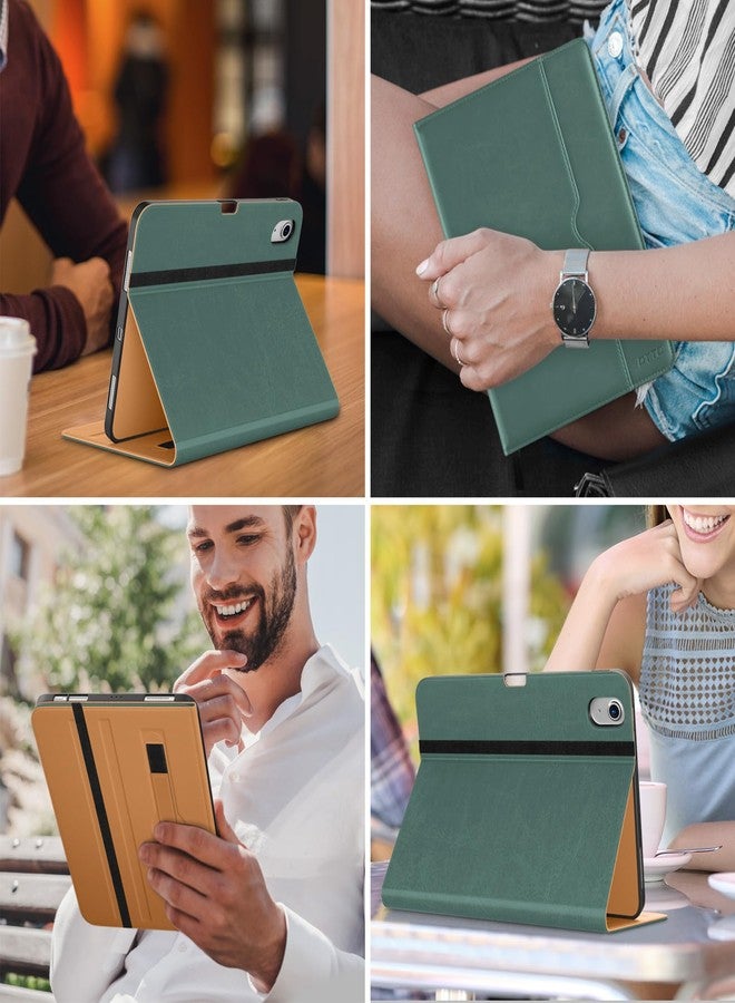 دتو جراب DTTO لجهاز iPad Air مقاس 11 بوصة، طراز M3/M2 (2025/2024)، متوافق مع iPad Air الجيل الخامس/الرابع (2022/2020)، غطاء فاخر من الجلد الطبيعي مع حامل قلم - خاصية التشغيل/الإيقاف التلقائي، لون أخضر داكن - Image 5
