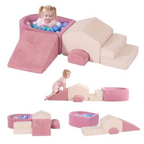 STAOLENE 5Piece Toddler Climbing Toys Indoor Baby Foam Climbing Blocks with Ball Pit for Toddlers Foam Play Gym Climber Structure for Motor Skills DevelopmentBalls Not Included - Image 1
