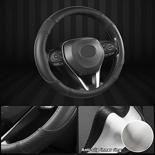 GIANT PANDA Steering Wheel Cover for Toyota, Auto Car Steering Wheel Cover for Toyota Highlander Rav4 Corolla Camry - Solid Black - Image 4