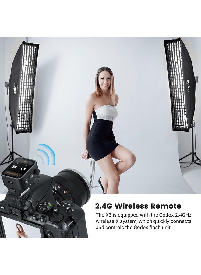 جودوكس مشغل فلاش لاسلكي Godox X3-S TTL لكاميرا سوني، وظيفة 1/8000s HSS TTL TCM، بطارية مدمجة USB-C شحن فلاش مرسل متوافق مع Sony A7IV A7C A7M4 A7R A7RIII  - Image 5