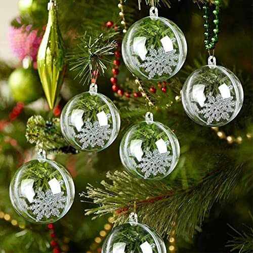 Ufurty 15PCS Transparent Plastic Fill-able Ball Ornament Hollow Sphere Snap-On Ball Christmas Decorations Clear Fillable Ball Wedding Party Decor by Rely2016 - Image 4