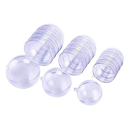 Ufurty 15PCS Transparent Plastic Fill-able Ball Ornament Hollow Sphere Snap-On Ball Christmas Decorations Clear Fillable Ball Wedding Party Decor by Rely2016 - Image 1
