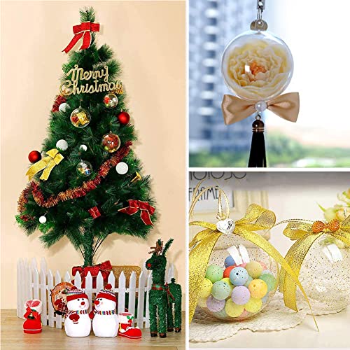 Ufurty 15PCS Transparent Plastic Fill-able Ball Ornament Hollow Sphere Snap-On Ball Christmas Decorations Clear Fillable Ball Wedding Party Decor by Rely2016 - Image 5