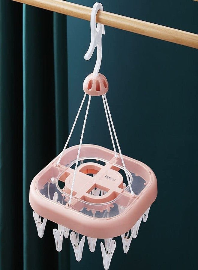 Mayatra's Baby Cloth Hanger Stand,Cloth Drying Stand Hanger with 20 Clips/pegs, Round Shape Cloth Hanger - Image 1