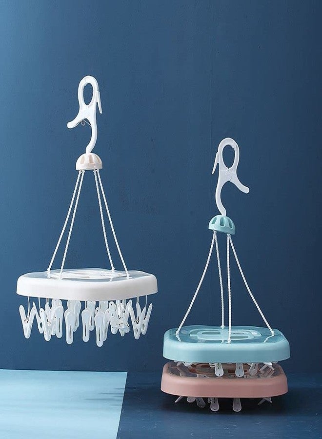 Mayatra's Baby Cloth Hanger Stand,Cloth Drying Stand Hanger with 20 Clips/pegs, Round Shape Cloth Hanger - Image 2