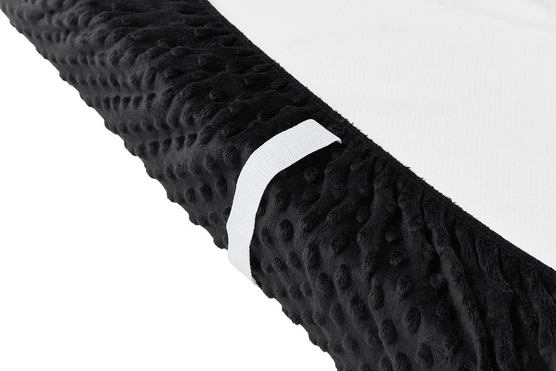 Aullar Solid Changing Table Pad Cover Cradle Sheet, Fits 32"/34''x16 Contoured Diaper Changing Pad, Ultra Soft Cozy Dots Plush Changing Table Covers, Breathable Wipeable Removable (Black) - Image 5