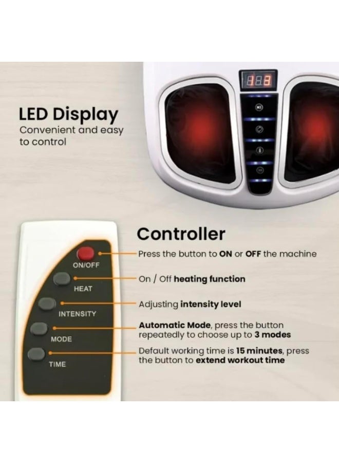 أوزون جهاز تدليك القدمين شياتسو ثلاثي الأبعاد بالأوزون | ضمان لمدة عام | جهاز تدليك القدمين مزود بشاشة LED ووحدة تحكم بثلاثة أوضاع وغطاء قماشي للقدم (أبيض) - Image 4