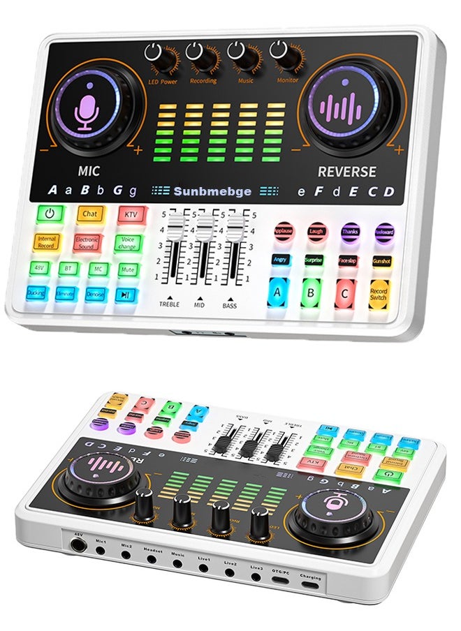 Sunbmebge Professional Audio Mixer, Live Sound Card and Audio Interface with DJ Mixer Effects and Voice Changer,Podcast Production Studio Equipment, Prefect for Streaming/Podcasting/Gaming  - Image 1