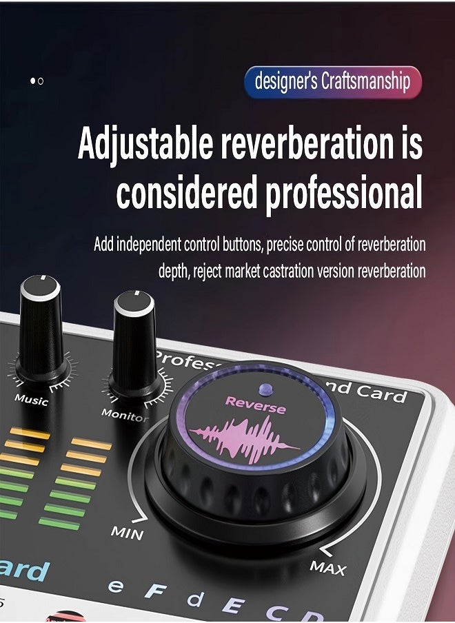 Sunbmebge Professional Audio Mixer, Live Sound Card and Audio Interface with DJ Mixer Effects and Voice Changer,Podcast Production Studio Equipment, Prefect for Streaming/Podcasting/Gaming  - Image 5