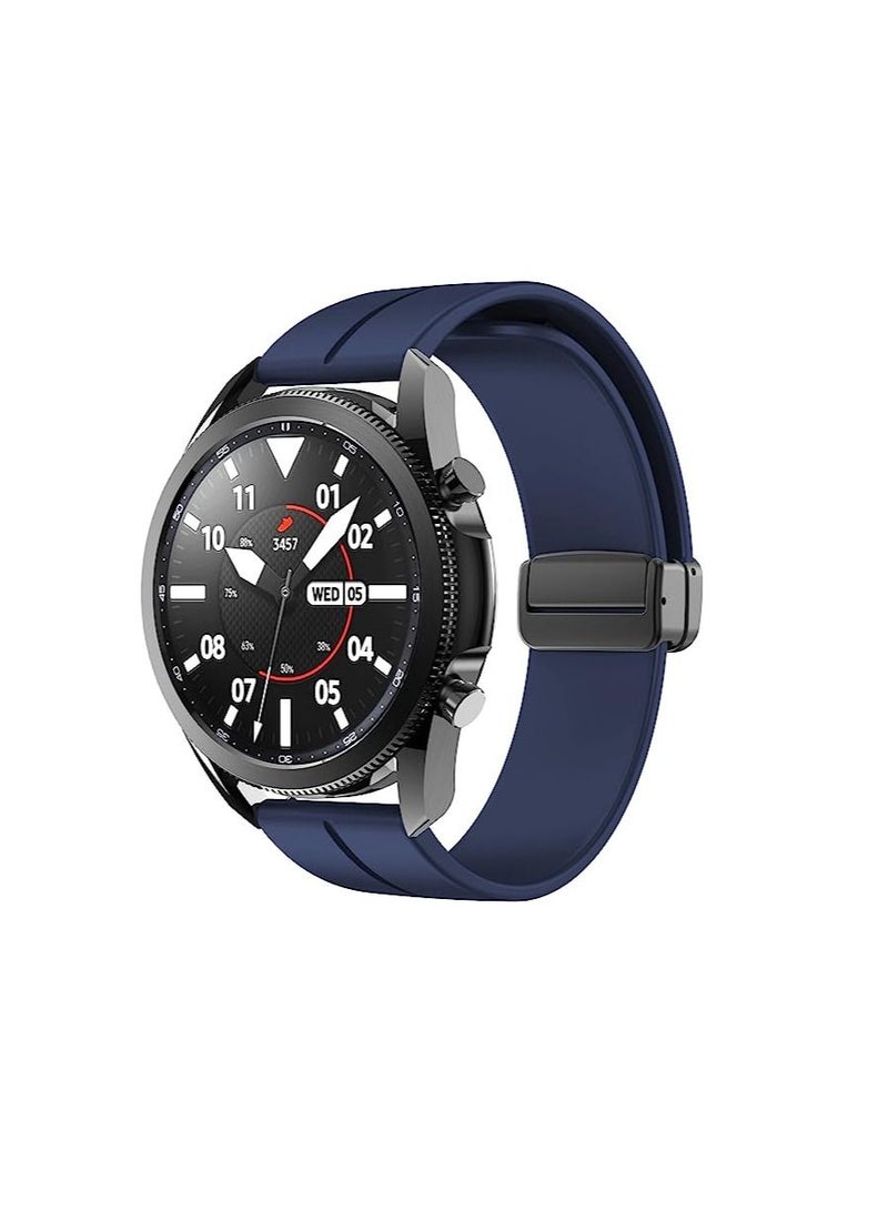 22mm Silicone Strap With Magnetic Folding Buckle For Huawei GT2E  46mm - Blue - Image 4