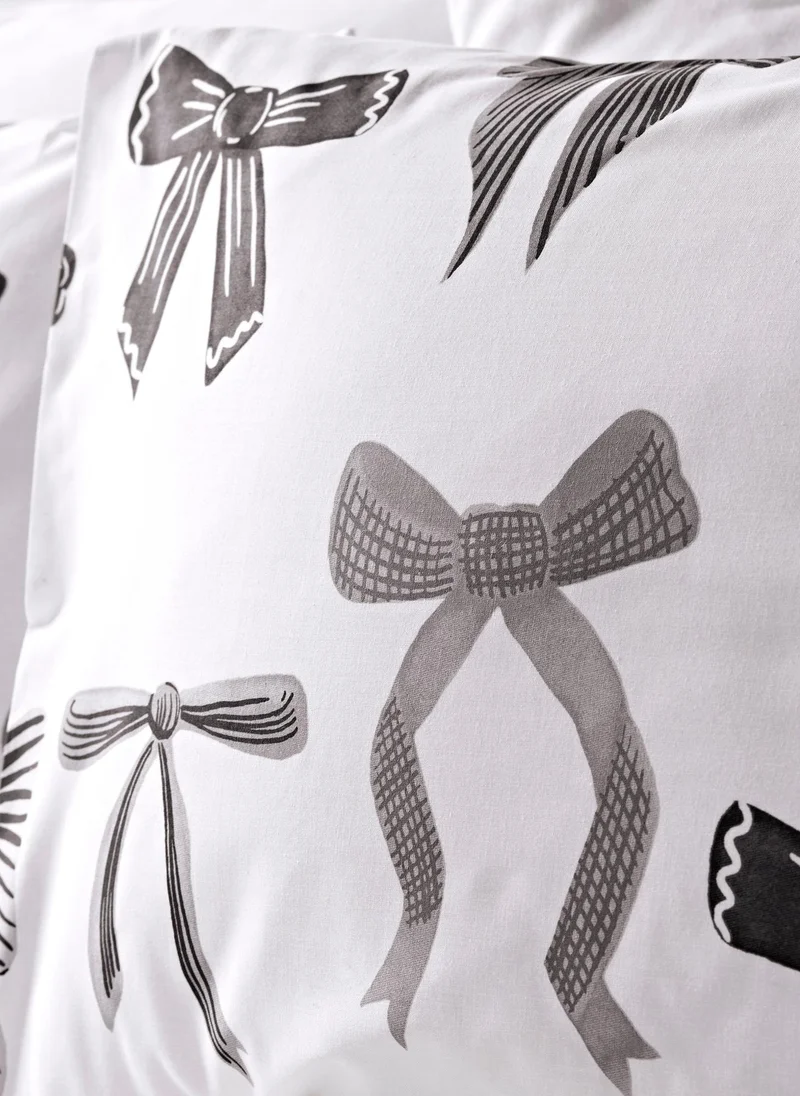 Matalan Black & White Bow Print Bedding