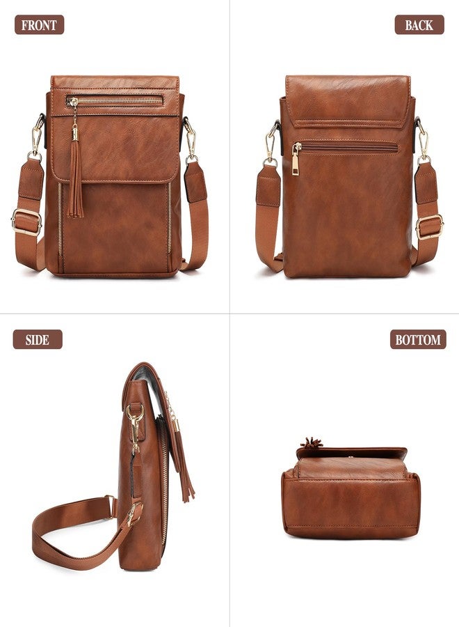 UBAYMAX Leather Purses for Women, Vegan Crossbody Bags for Women Hobo Bag Purses Shoulder Handbags With Wide Shoulder Strap (Dark Brown) - Image 5