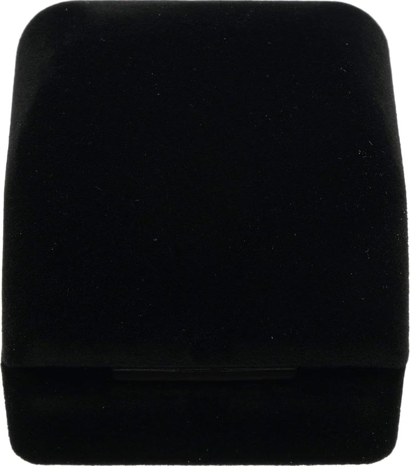 Luxury Black Velvet Jewelry Box, Ring Box with Flip Lid - 1 Piece (Black) - Image 2
