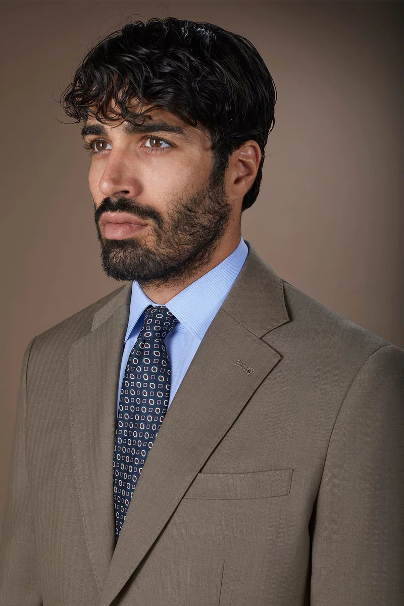 Doppelganger Men's tie with geometric pattern - DK Blue