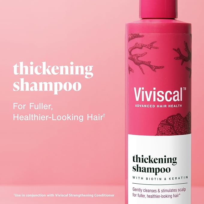 Viviscal Advanced Hair Health Thickening Shampoo Formulated with Biotin and Keratin Fortified with Marine Collagen & Seaweed Extract Helps Strengthens Hair & Reduces Breakage, 250ml - Image 2