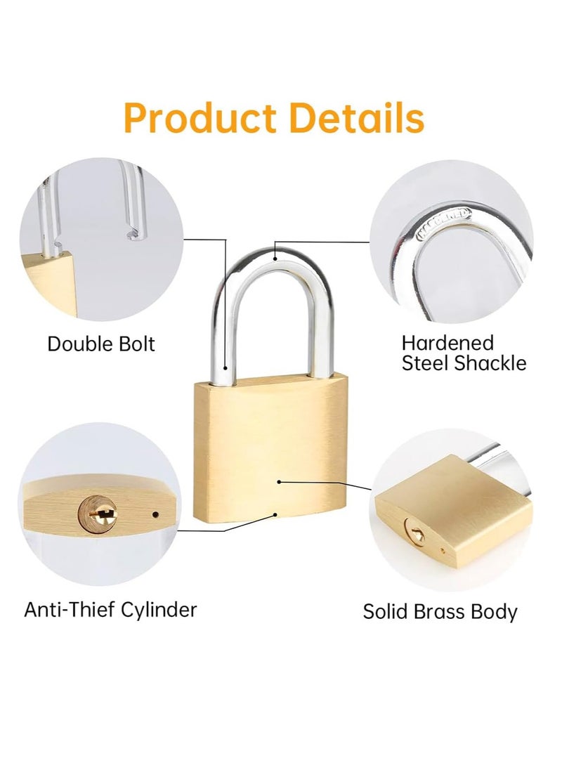 ECVV 1 Pack Padlock Waterproof Solid Brass Lock 75MM - Padlock with Keys for Sheds | Storage Unit | School | Gym Locker  | Toolbox | Hasp Storage | - GOLD | Fence - pzsku/ZF2EEF28ACCC3D7E1F3D0Z/45/_/1737611027/b18a8c35-efd4-479e-8916-e633e677fa7c