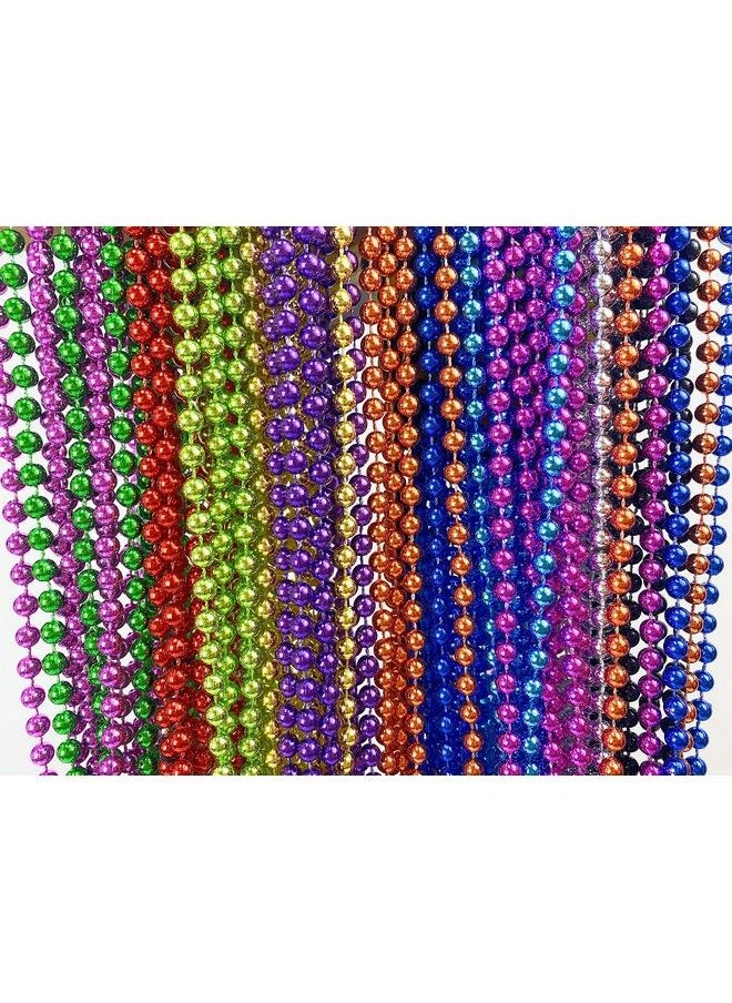 GiftExpress - 144 Pack Mardi Gras Beads Bulk Mardi Gras Beads Necklaces Assortment Throw Beads In Bulk Gasparilla Beads - Image 1
