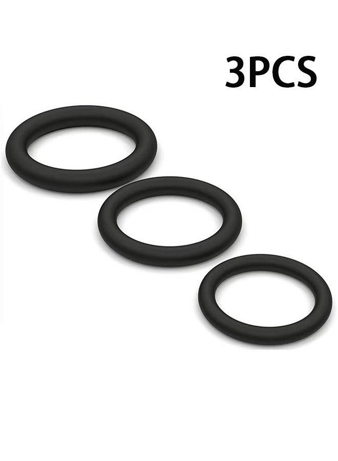 GMORO Silicone Sports Rings for Men 3 Pack Stretchable Soft Waterproof Elastic Exercise Resistance Rings Durable Wear Resistant for Home Daily Use - Image 1