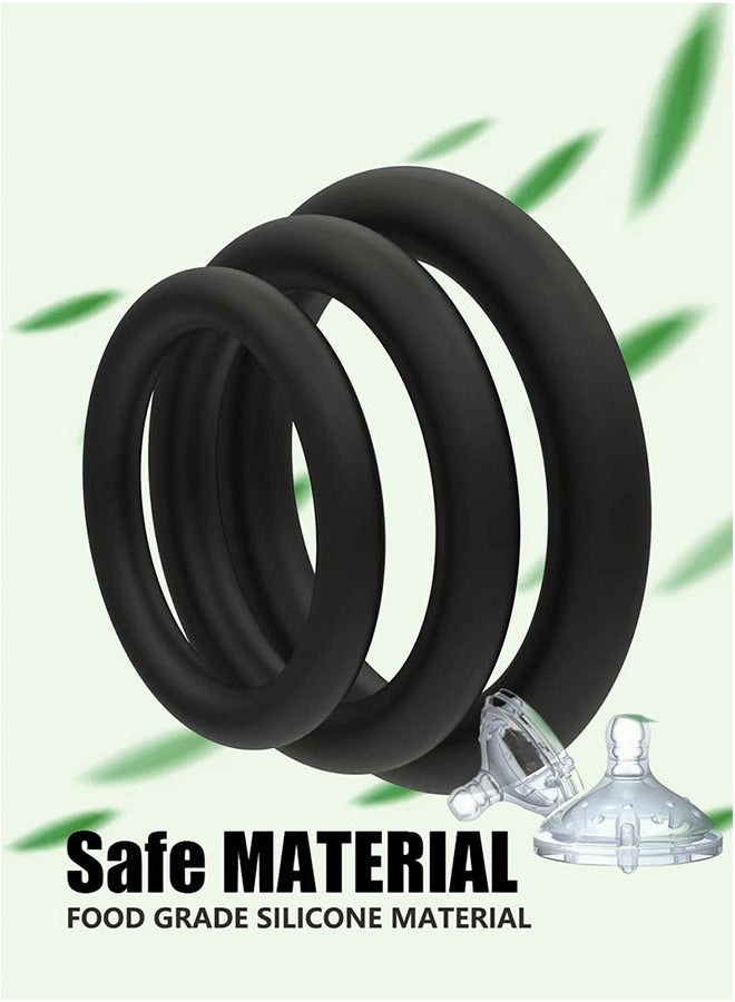 GMORO Silicone Sports Rings for Men 3 Pack Stretchable Soft Waterproof Elastic Exercise Resistance Rings Durable Wear Resistant for Home Daily Use - Image 2