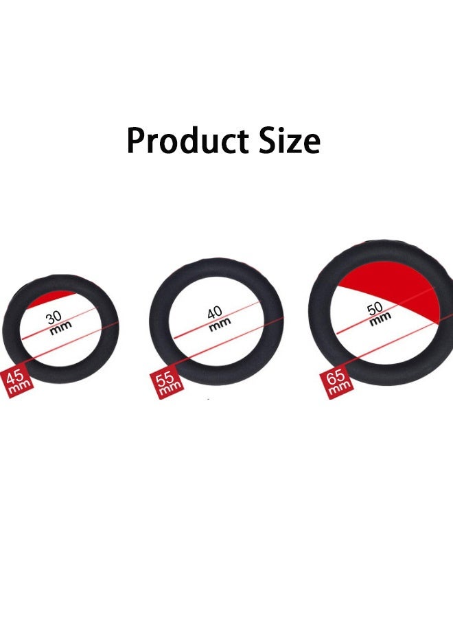 GMORO Silicone Sports Rings for Men 3 Pack Stretchable Soft Waterproof Elastic Exercise Resistance Rings Durable Wear Resistant for Home Daily Use - Image 4
