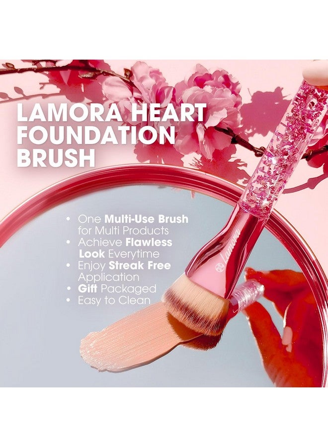 Lamora Blending Liquid Makeup Foundation Brush - Kabuki Contour Brush, Face Buffing Brush With Pro Quality Synthetic Dense Bristles For Stippling Mineral Cream, Powder, Blush - Image 3