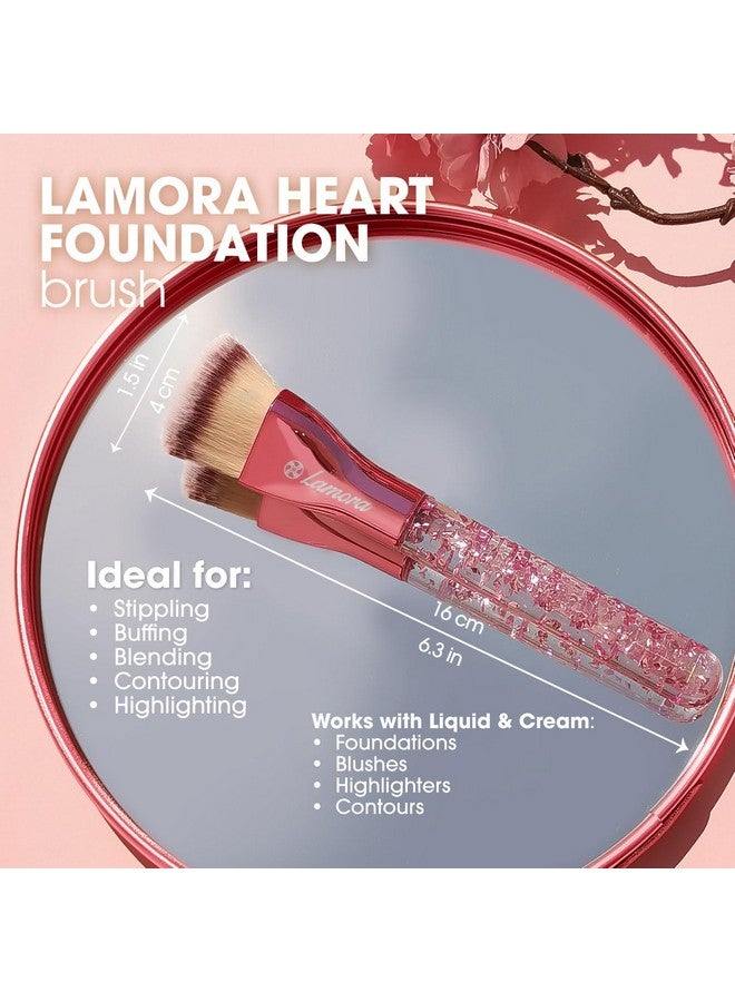 Lamora Blending Liquid Makeup Foundation Brush - Kabuki Contour Brush, Face Buffing Brush With Pro Quality Synthetic Dense Bristles For Stippling Mineral Cream, Powder, Blush - Image 2