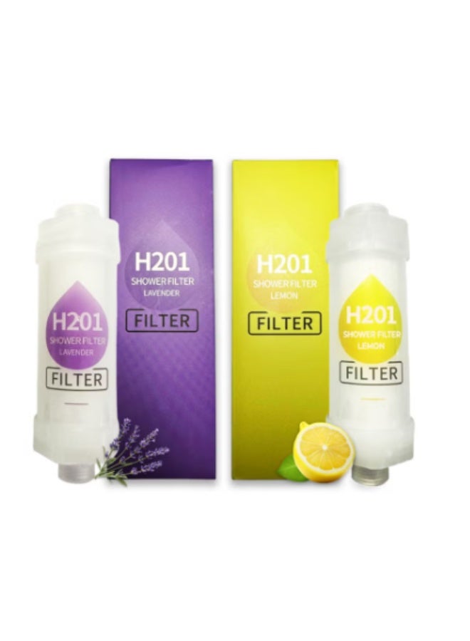 2-Pack Fragrance Shower Filters, Scented Shower Filters, Aromatherapy Shower Filter, Vitamin C Shower Filter, Filters hard water, Removes chlorine and fluoride, For skin and hair care, Universal Fit - Image 1