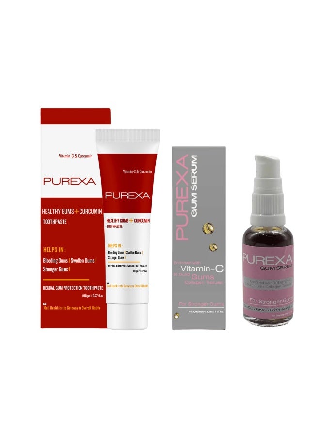 PUREXA Herbal Gum Serum Toothpaste | Daily Protection Against Gum Problems | Bleeding Gums | Maintains Oral Hygiene With Strong Teeth & Fresh Breath (Toothpaste 100 g& Gum Serum, 30 ML) - Image 1