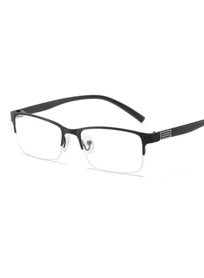 بوما للبصريات أليكس +3.0 - نظارات قراءة للرجال والنساء. نظارات طبية تصحيحية، وعدسات مانعة للضوء الأزرق لتخفيف إجهاد العين. للجنسين - إطار معدني نصفي.  متوفر بثلاثة ألوان: أسود، رمادي، أو أزرق. - Image 1