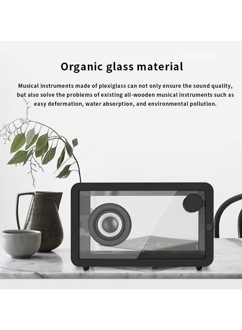 حصريا مكبر صوت بلوتوث شفاف محمول - مكبر صوت صغير بسيط لسطح المكتب ملون RGB مزود بإضاءة LED  - Image 5