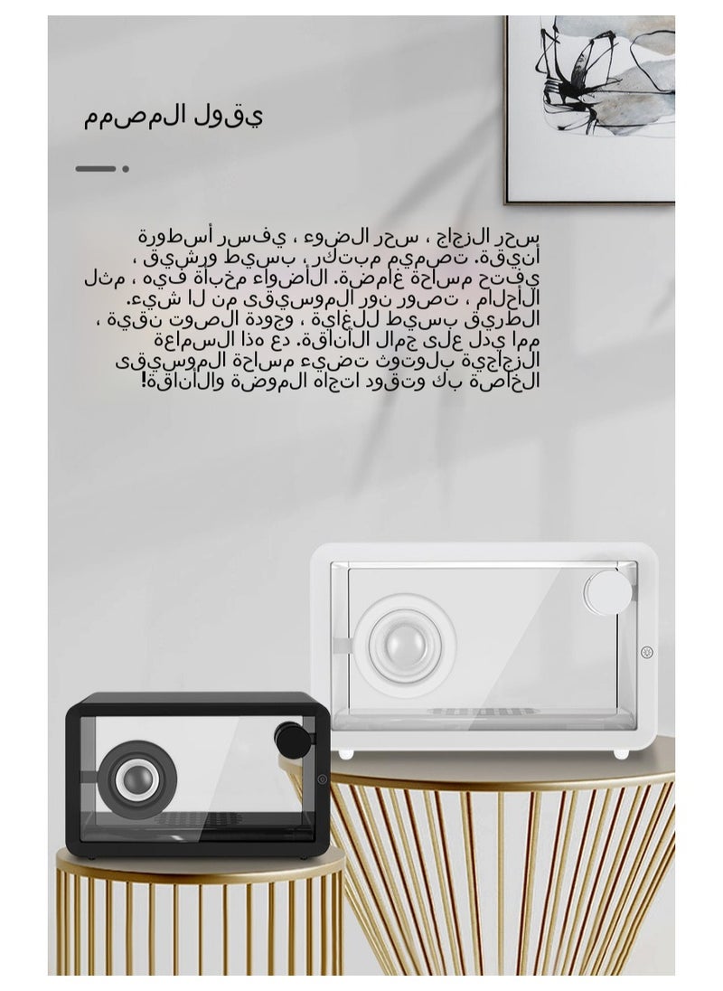 حصريا - مكبر صوت بلوتوث شفاف وبسيط جديد مع إضاءة محيطة - Image 1