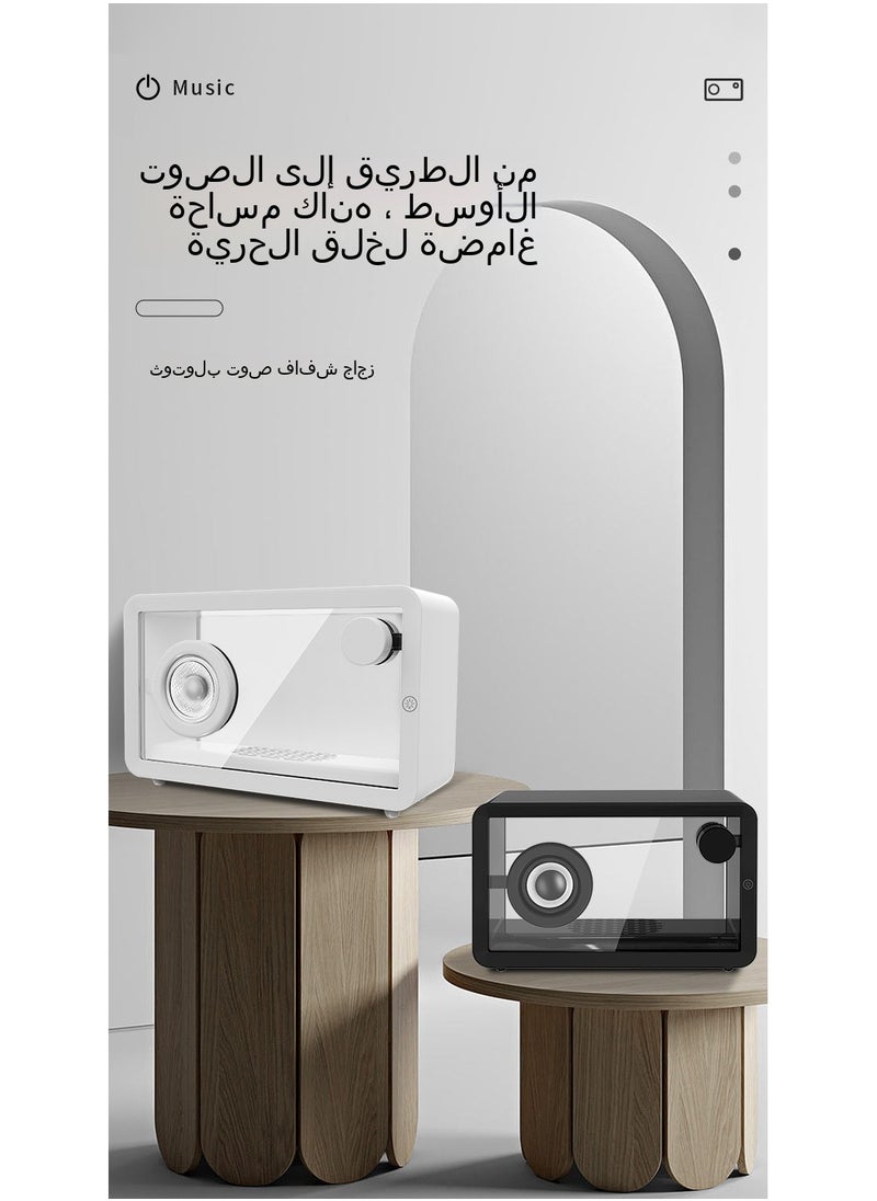 حصريا - مكبر صوت بلوتوث شفاف وبسيط جديد مع إضاءة محيطة - Image 1