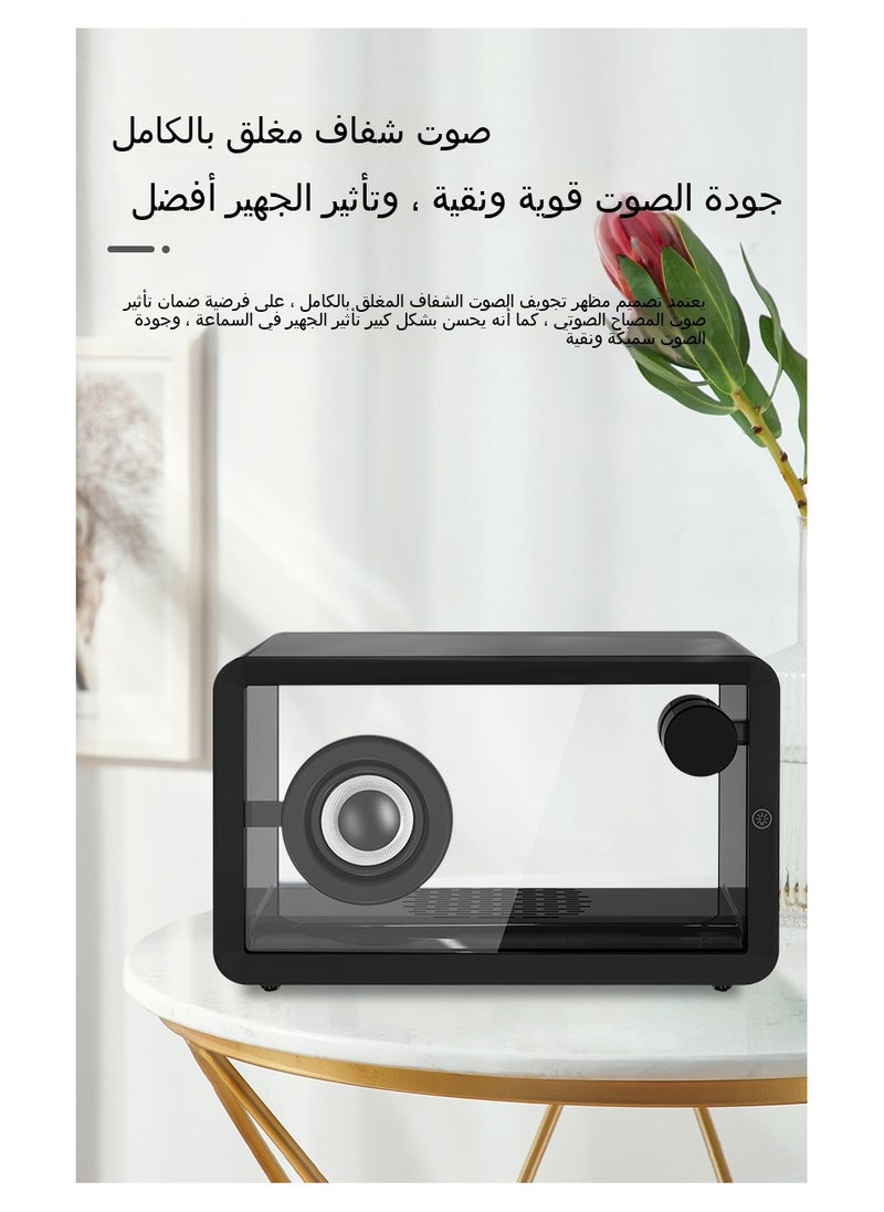 حصريا - مكبر صوت بلوتوث شفاف وبسيط جديد مع إضاءة محيطة - Image 1