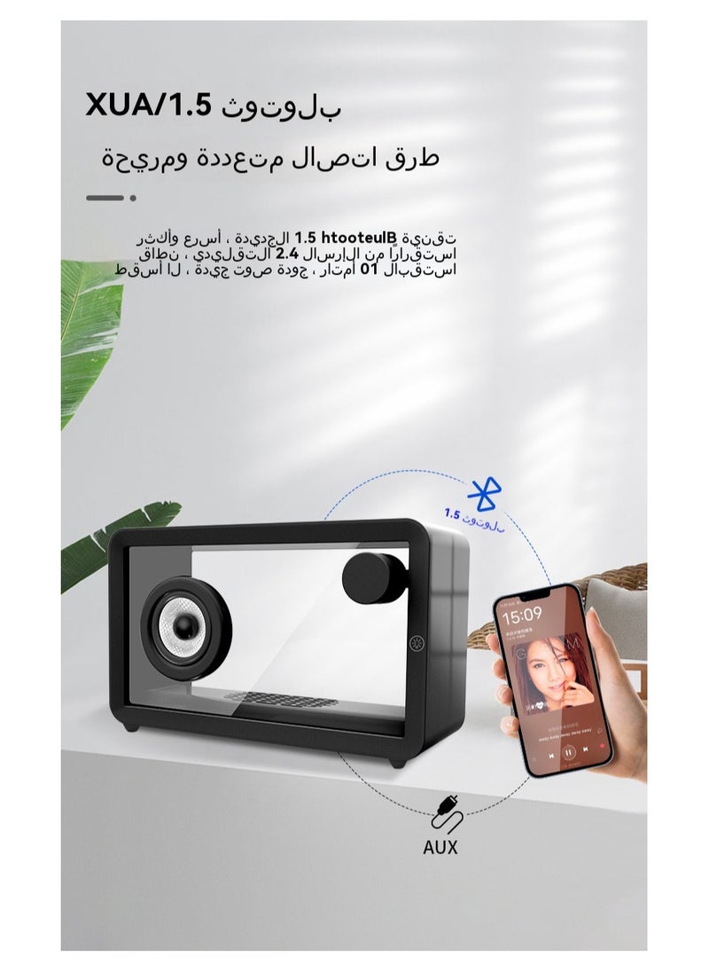 حصريا - مكبر صوت بلوتوث شفاف وبسيط جديد مع إضاءة محيطة - Image 1