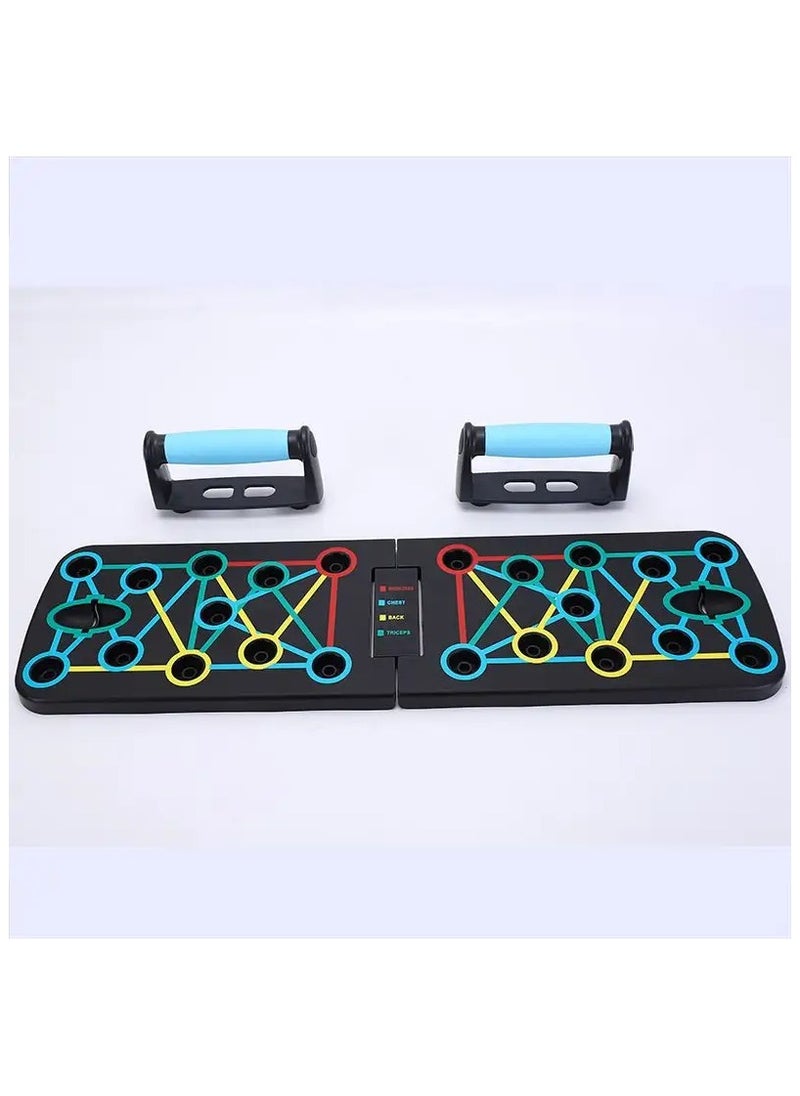 SPORTQ®️ Foldable Push Up Board with Resistance Band Multi-Function, Professional Chest Muscle Exercise Equipment with Strong Training Arm, Suitable for Home Gym