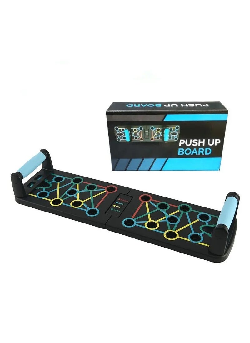 SPORTQ®️ Foldable Push Up Board with Resistance Band Multi-Function, Professional Chest Muscle Exercise Equipment with Strong Training Arm, Suitable for Home Gym