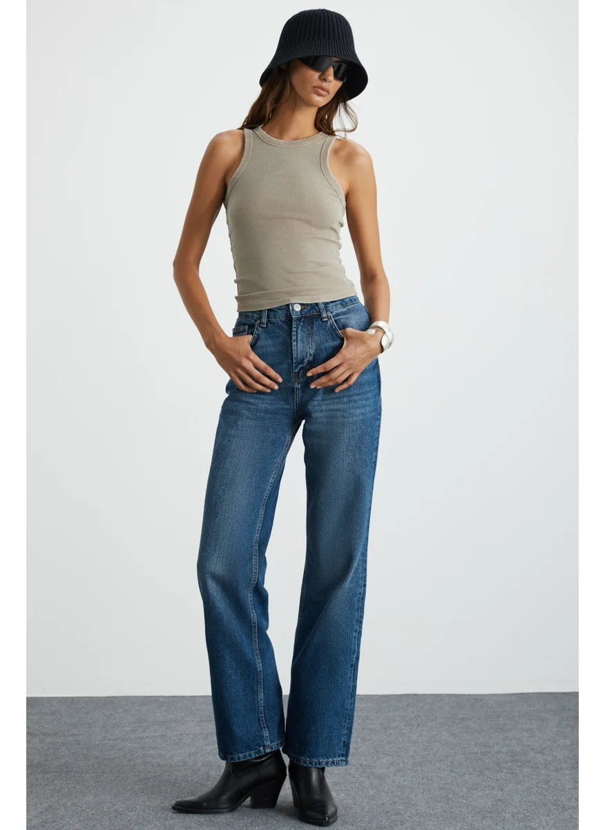 جريميلانج Fiala 100% Cotton Women's Blue Jeans