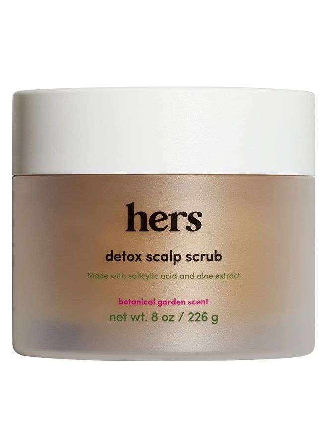 HIMS & HERS hers detox scalp scrub with salicylic acid and aloe vera extract to exfoliate and moisturize the scalp, botanical garden scent, no parabens phthalates or sulfates, cruelty free, 8oz - Image 1