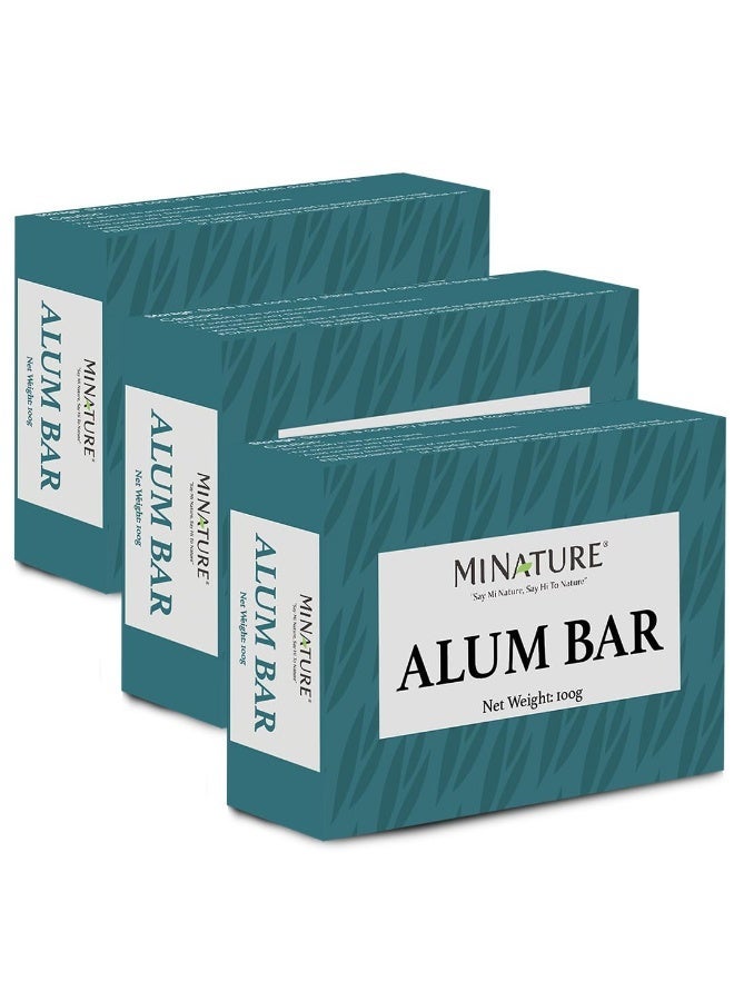 minature Pure Alum Bar Pack of 3(100g*3)|Natural Phitkari Block |Potassium Alum Stone |Shaving Bar |Skin Astringent |Water Clarifier |Odor Control - Image 1