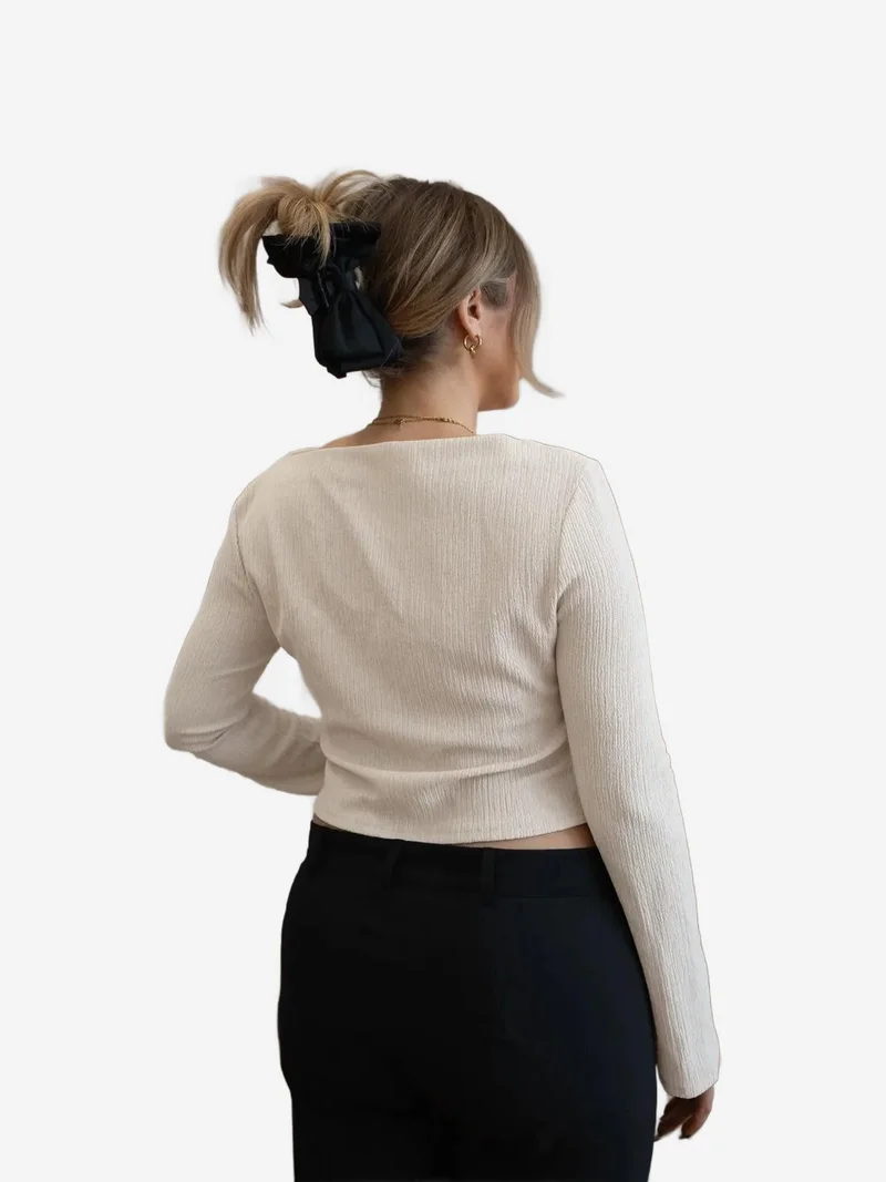 Hiccup Ivory Natural Jolie High Neck Top for Women | Best Price UAE