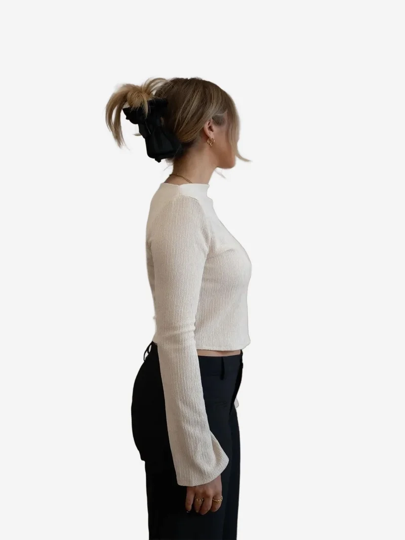 Hiccup Ivory Natural Jolie High Neck Top for Women | Best Price UAE