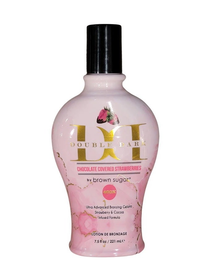 Brown Sugar Double Dark Chocolate Covered Strawberries 400X Bronzing Lotion – Ultra-Rich Dark Tanning Formula with Skin Hydration & Firming, 7.5 oz Indoor Tan Lotion - Image 1